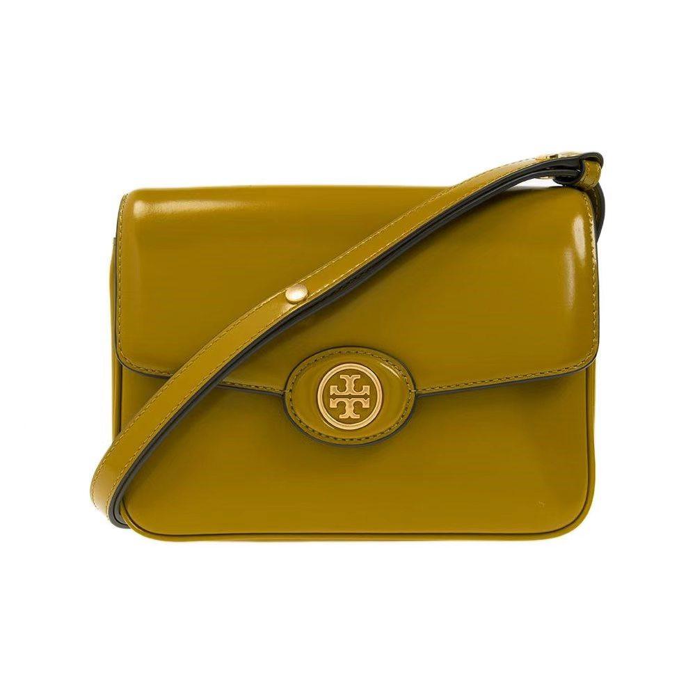 

Tory Burch Robinson Series 21 Magnetic Flap Closure Adjustable Shoulder Strap Patent Leather Crossbody Bag Women Bags Island-Palm-Green 143122-300 Basic Set (Bag+Dust Bag)