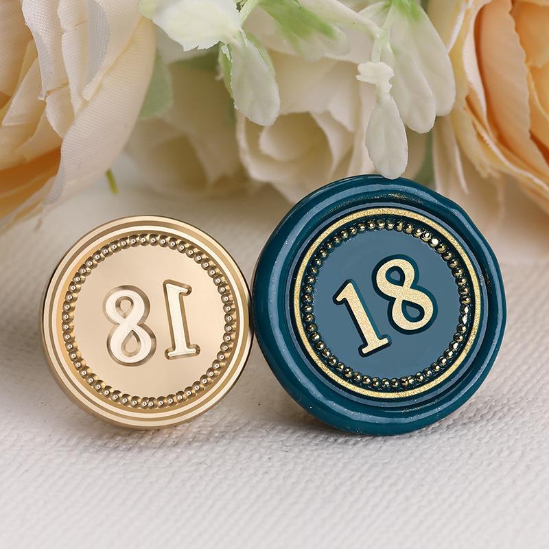 Stamp 2.5*2.5cm Digital 1~20 Series Copper Head Fire Paint Seal Arabic Serial Number Seal Head Solid Brass Carving Stamps