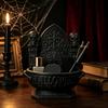 DIY Plain Style Craft Basin Halloween Gothic Cathedral Candy Bowl, 3D Printed Spooky Dark Storage Art Ornament Dish, Desktop Snack Serving Tray