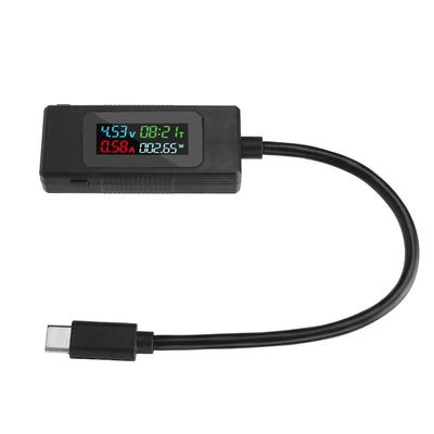 USB C Tester 4 30V 0 6.5A Spannung Strom Kapazität Leistungsmesser Typ C Digitales Multimeter