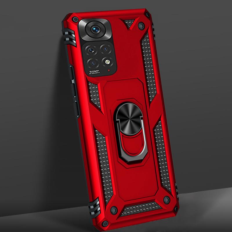 Luxury Battle Armor Holder Phone Case For iPhone 13 12 11 Pro Max X XR XS Max 8 7 6S 6 Plus Shockproof Finger Ring Stand Cover Shell Fundas Coque