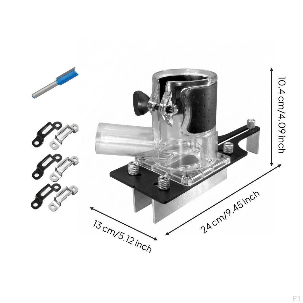 Dust Collection Router Jig Transparent Body Slotting with Cutter and Wrench Carpentry