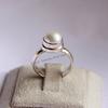 Natural Pearl Ring-Handmade Silver Ring-925 Sterling Silver Ring-Round Fresh Water Pearl Ring-Gift for her-Promise Ring-June Birthstone