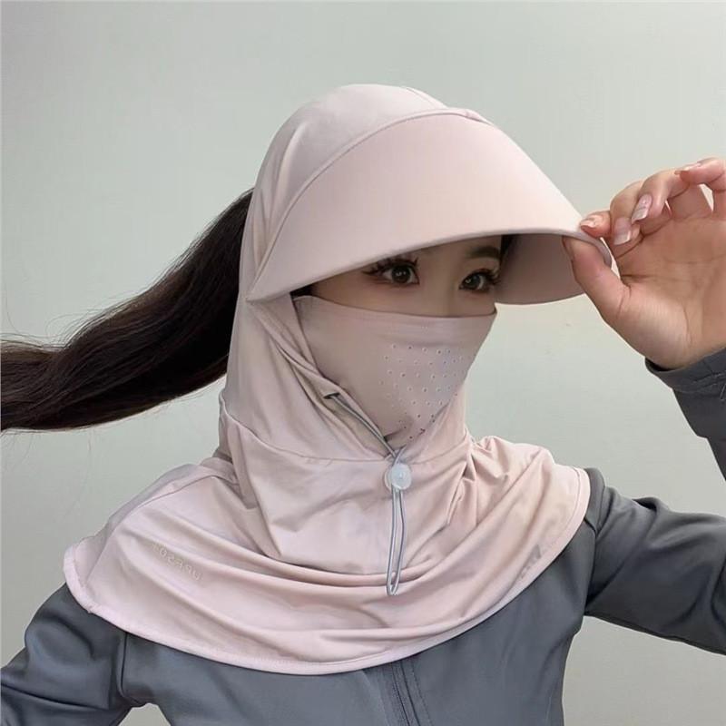 Cappello da Sole con Coulisse per Donna, Maschera Facciale con Protezione UV Estiva