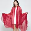 Foulard in Chiffon di Seta Monocolore Extra Lungo 3m x 2.3m: Protezione Solare e Sciarpa Asciugamano da Spiaggia da Viaggio