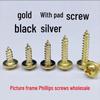 Golden, Silver, and Black Self-Tapping Wide Head Screws with Washers