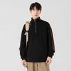 Spring Autumn Stand Collar Half Zipper Casual Fashion Sweatshirt Male Solid Pullover Tee Top Men