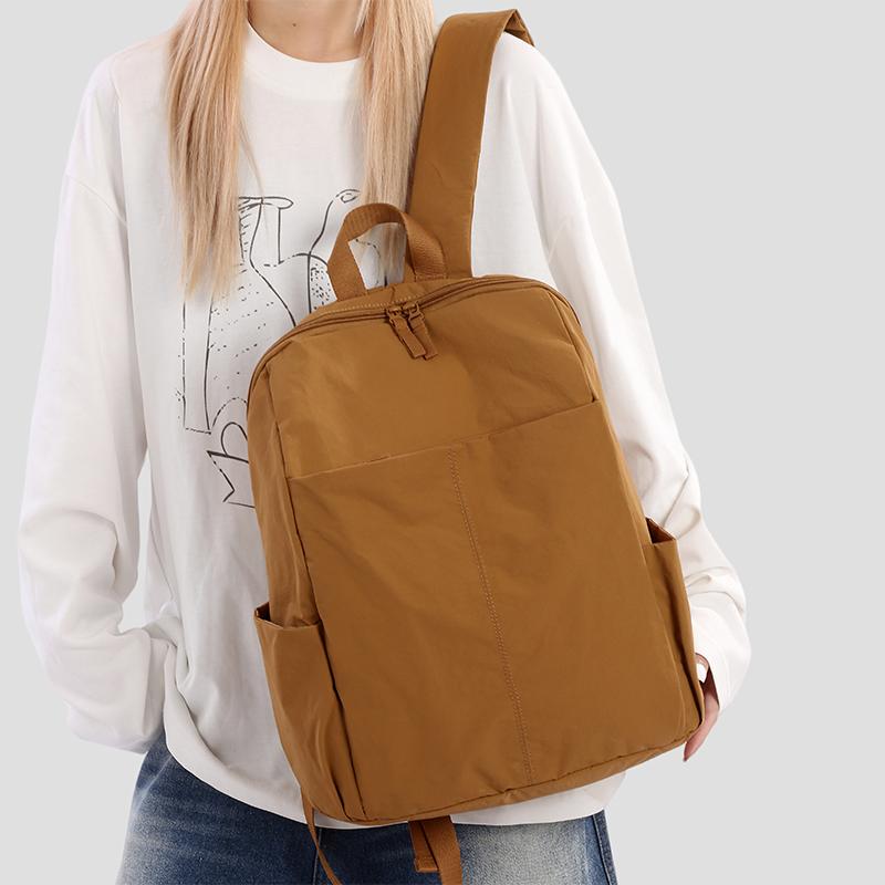 Women's Large Capacity Backpack Men Solid Color Backpack Student Schoolbag