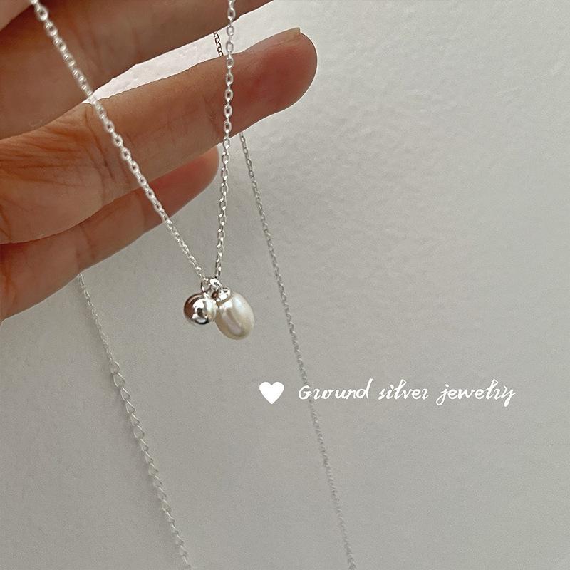 Elegant Pearl Clavicle Necklace - Women s Fashionable Round Pendant Sweater Chain xl1700