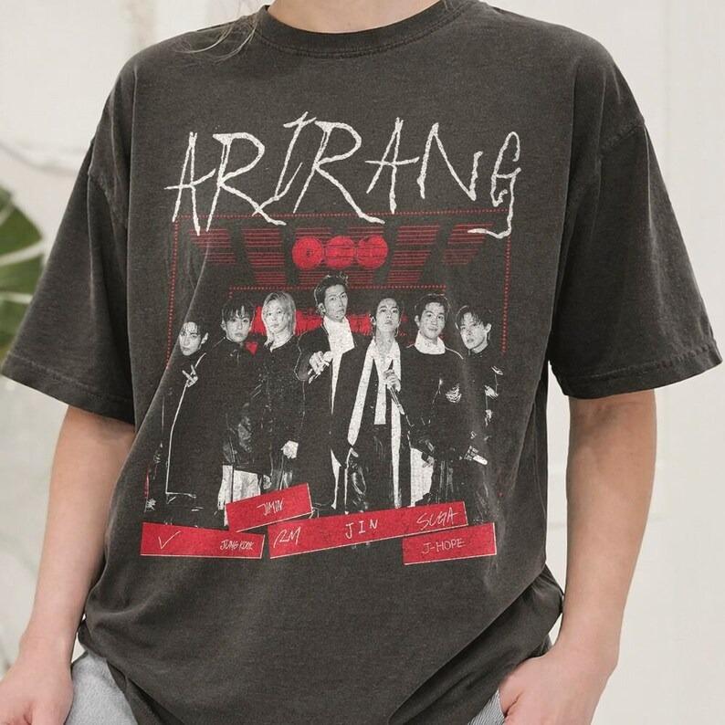 2026 BTS Fashion Men Women Vintage Top Bangtan Boys Shirt Kpop Shirt, Kpop  Arirang Album, Gifts for Fan Hip Hop Streetwear Oversized Tshirt