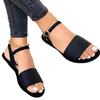 Summer new flat-bottomed beach one-word sandals-4 large size buckle casual sandals women's nals