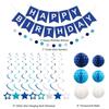 Blue Ocean 3D Folding Fan & Star Pendant Decoration Set for Kids' Birthday Party