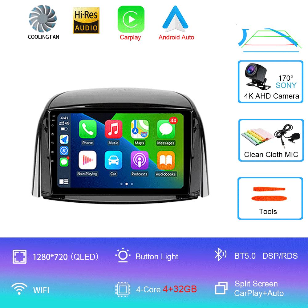 Car Radio Android 14 Carplay For Renault Koleos 2008 - 2016 Navigation Multimedia Player Stereo WiFi+4G Video Auto DVD 360Camera