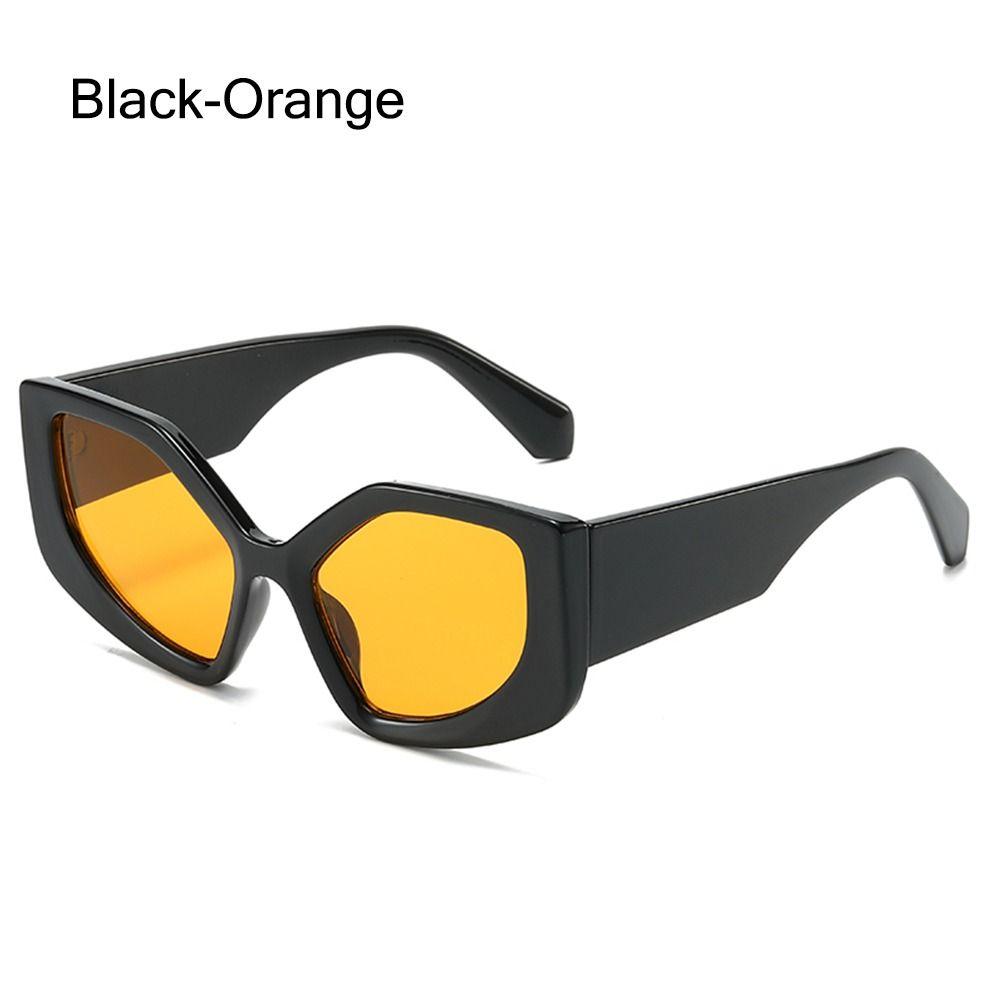 Übergroße Polygon Sonnenbrille UV400 Irreguläre Brillen Vintage Cat-Eye Sonnenbrille für Damen & Herren