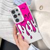 For Samsung Galaxy S25 S22 Ultra Plus S21 FE S24 S23 Ultra Plus FE Laser Phone Case Funny Melted Ice Cream Pattern Cover Fundas