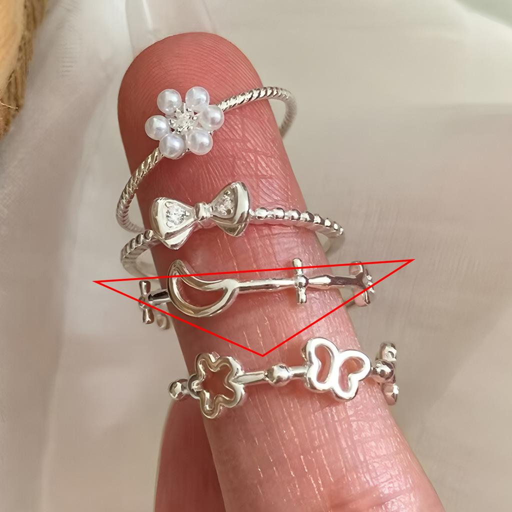 VENTFILLE   CopperBlack Zircon Wheat Ears Leaf Ring for Women Girl Gift Double Layer Simple Jewelry Dropshipping