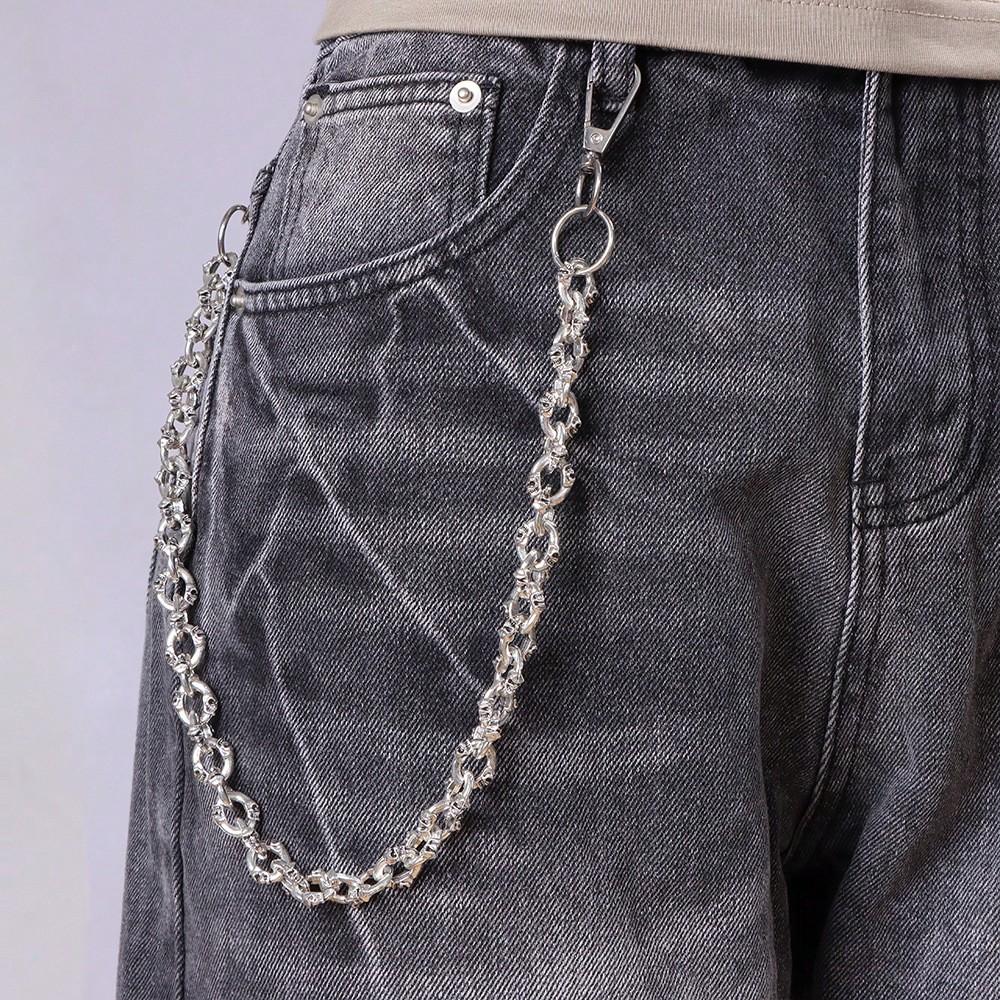 European and American Exaggerated Skull Pants Chain for Men, High-end Hip-hop Niche Jeans Hanging Chain Waist Chain