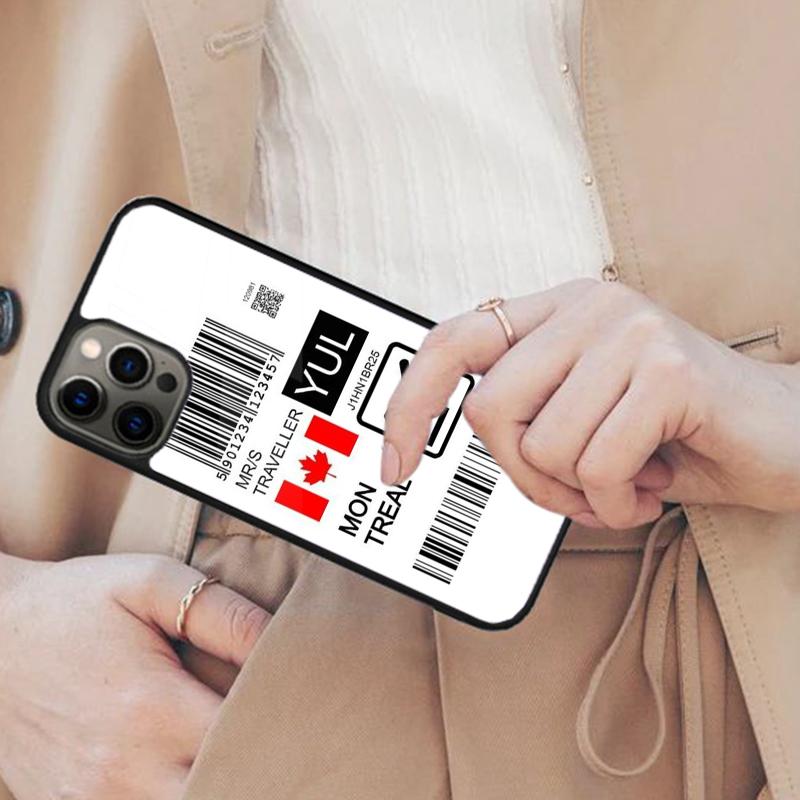 MONTREAL SIDNEY Travel Ticket Label Magnetic Phone Case For APPLE iPhone 17 Air 16 14 13 12 Pro Max 15 Plus With MagSafe Cover