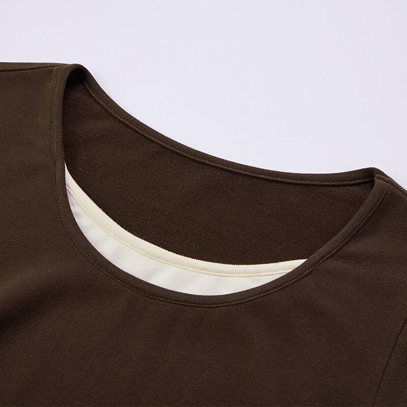 Women's Faux Two-Piece Round Neck Knit Top