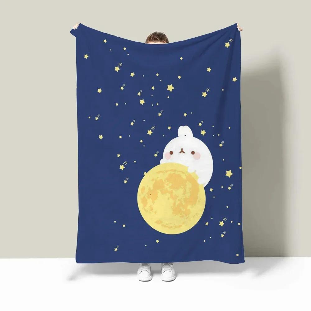 Pătură Aruncare Anime Molang Pătură Aruncare Drăguță pentru Canapea Lenjerie de Pat de Lux Pături de Pat Decor Canapea Pufos Carouri Cobija Genunchi Moale