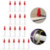 Complete Set of 20 Silicone Caulk Nozzles with Airtight Red Screw Tops Perfectly Designed for Long Term Use Without Hardening