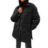 Women's Loose Casual Solid Color Medium Long Diamond Down Cotton Jacket, Bread Jacket