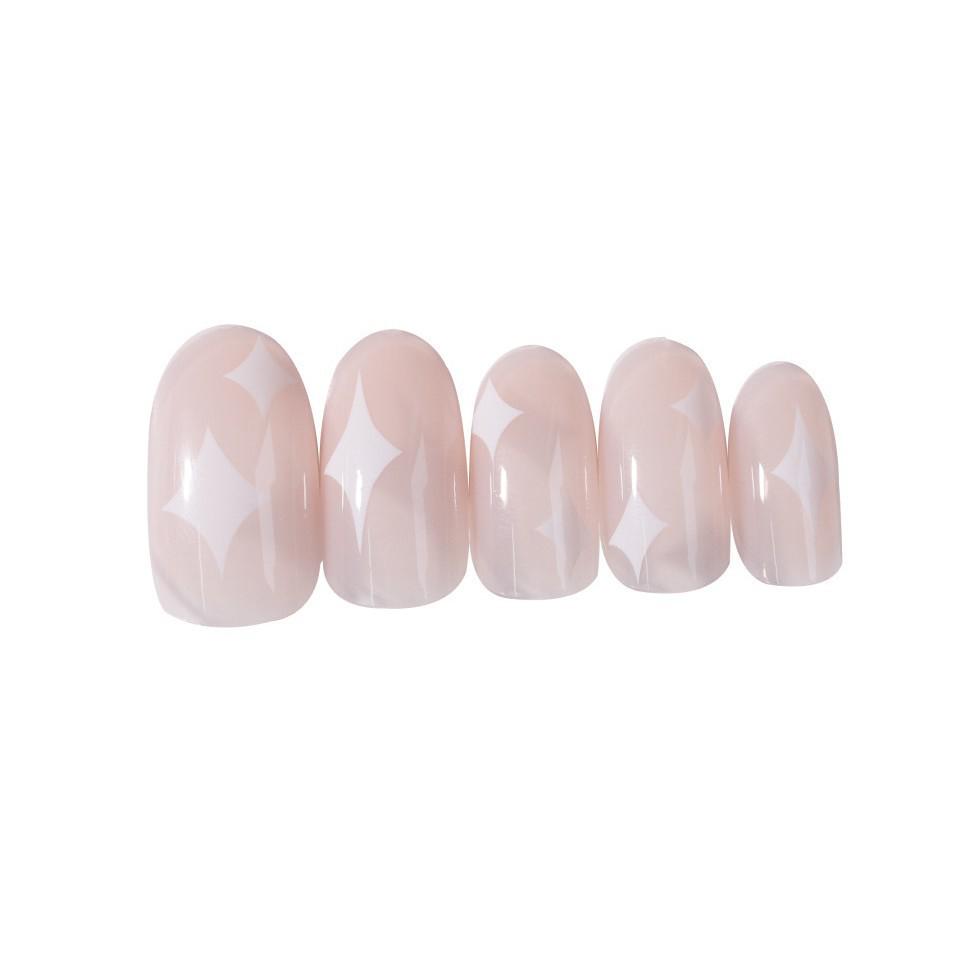 Nude Full Star Pointed Toe Waterproof Fake Nails