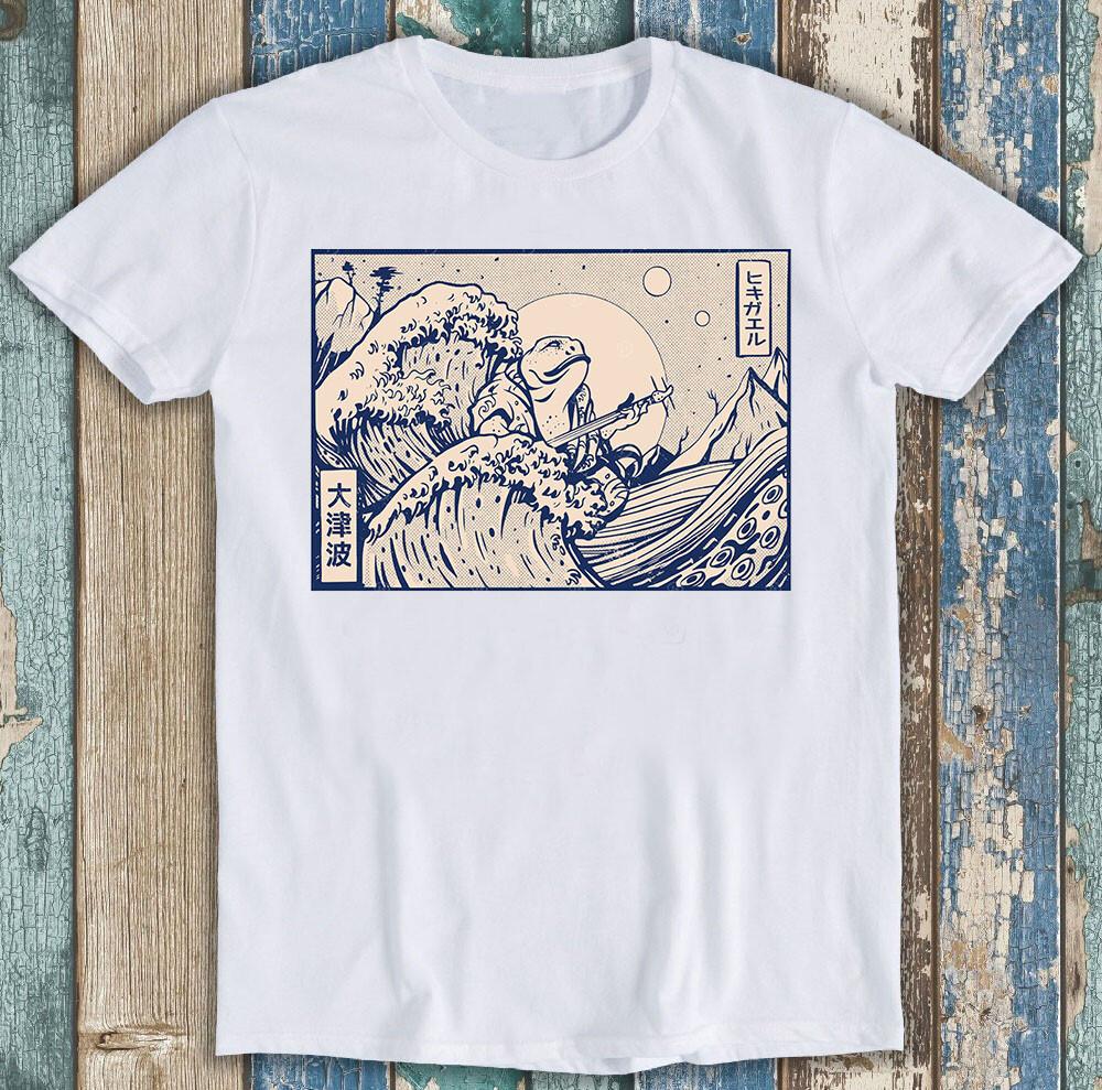 Frog Toad The Great Wave Off Kanagawa Fuji Mountain Meme Gift Tee T Shirt M1233