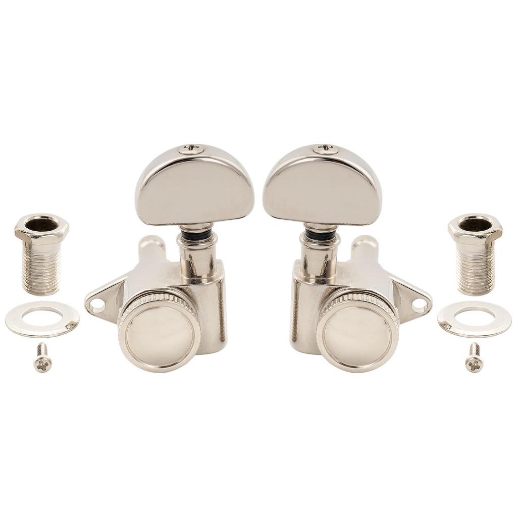 Musiclily Pro R18K L3R3 Locking Gear for Nickel Coating Tuners, 181 Ratio, Half-Moon Button, Acoustic/Electric Guitars,