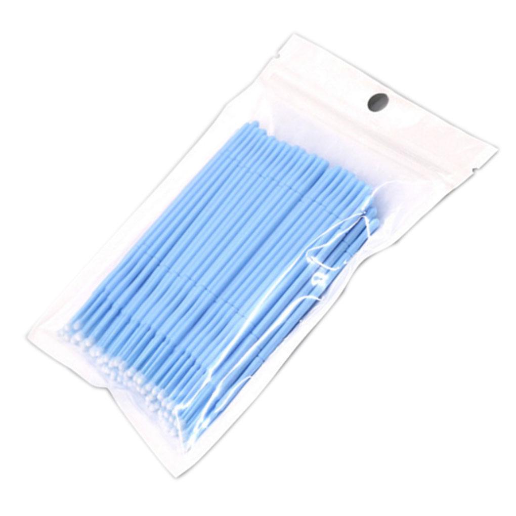 100pcs Double Head Disposable Swab Fiber Buds Plastic Sticks Eyebrow Eyelash Make Up Tools