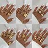 Irregular Glossy Metal Open Rings For Women Vintage Punk Gold Silver Color Personality Finger Ring Female Jewelry