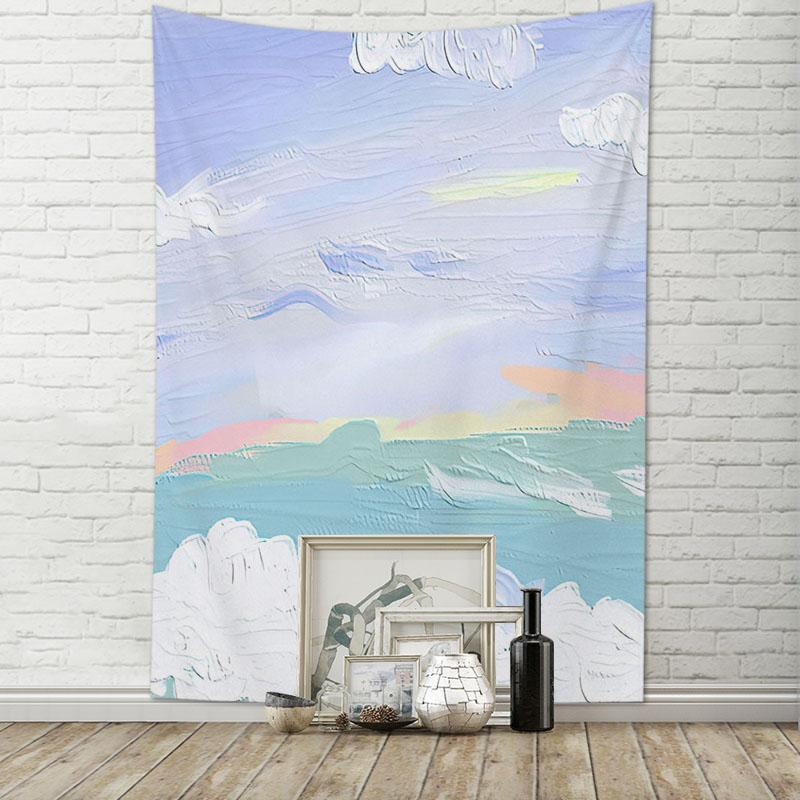 Tapestry room decoration sky moon art oil painting hanging cloth living room home decoration