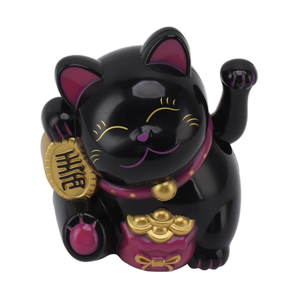 5.5in Electric Waving Arm Fortune Cat Decorative Cute Plastic Cat Ornaments for Cashier Desk