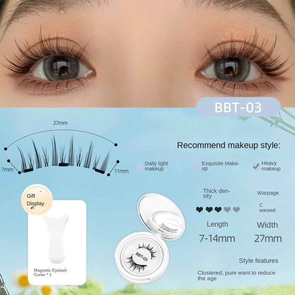 

Professional Magnetic False Eyelashes No Glue Dual Magnetic Lashes Makeup Tool BBT-03