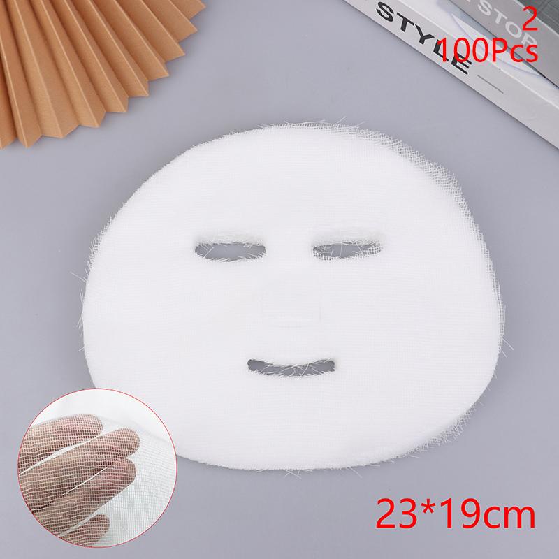 100Pcs/Bag Soft Disposable Gauze Face Mask Paper Sheet Beauty Salon Special Gauze Absorption Non-Irritating Pure Cotton 2
