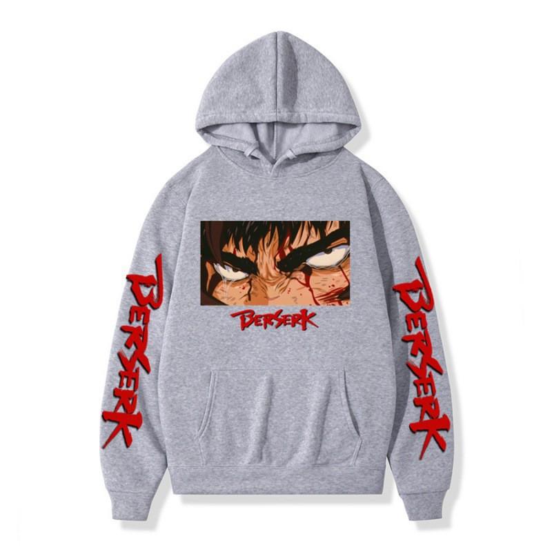 Unisex Anime Hoodie With Print Design Fleece-Lined Oversized Sweatshirt Men Women Casual Long Sleeve Pullover