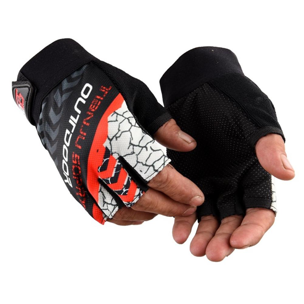 1 par nylon halvfingerhandskar för män Kvinnor Mountainbike Fiske Fitness Yoga Halkfria handskar