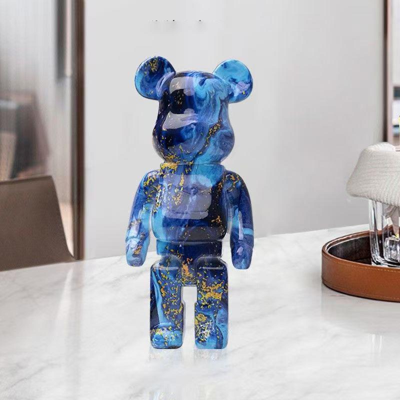 2025 New Graffiti Bear 27cm Figurine Home Decoration Animal Statue Storage Money Jar Modern Room Sculpture Table Decor