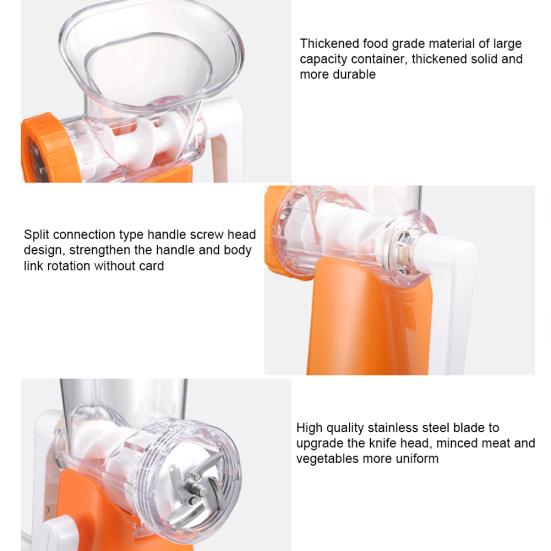 Powerful Meat Grinder Multifunctional Manual Food Cutter Blender Grinding Tool