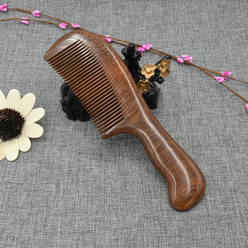 Niu Ling Golden Sandalwood Anti-Static Comb: Natural Sandalwood Massage Hair Care Gift for Friends and Family