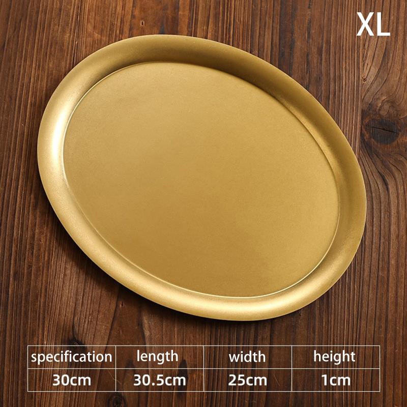 Stainless Steel Oval Vegetable Dish Food Grade Undivided Serving Plate for Curry Salad Home Use