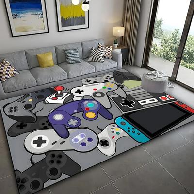 Game Controller Pattern Rug – Anti-Slip, Machine Washable Carpet for Bedroom, Living Room, Office, Gaming Room, Door Mat