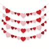 60-Piece Valentine's Day Heart Garland Felt Banner Heart-Shaped Door Curtain Hanging Decoration Wedding Room Decoration Party
