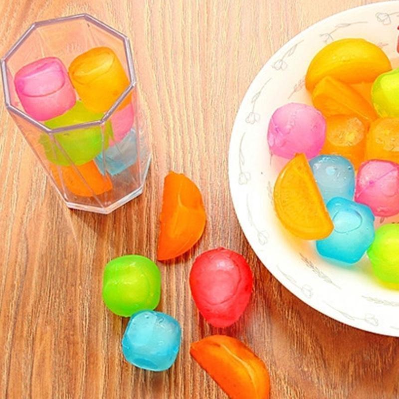 6 Pieces Washable Plastic Ice Cubes Non-Melting Ice Cubes for Coffee Latte