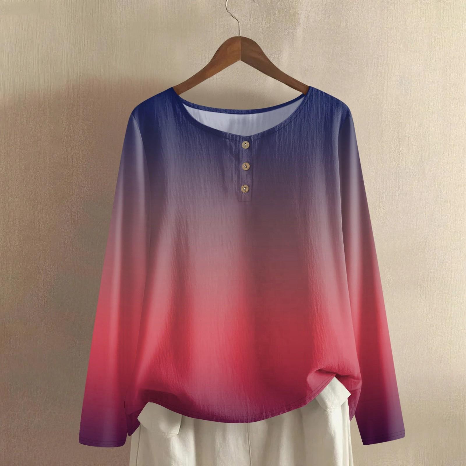 

Женская модная и повседневная рубашка с длинным рукавом, круглым вырезом, однотонная, из хлопка и льна, блузка-топ M