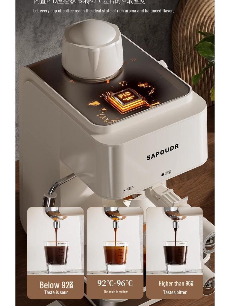 Retro Włoski Ekspres do Espresso ze Spieniaczem do Mleka - Półautomatyczny, Idealny do Użytku Domowego