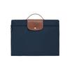 Le Pliage 37 Rits Drukknoopsluiting Gerecycled Canvas Met Leer Afwerking Draagtas Aktetas Kleine Heren draagtassen Marineblauw 2182089P68