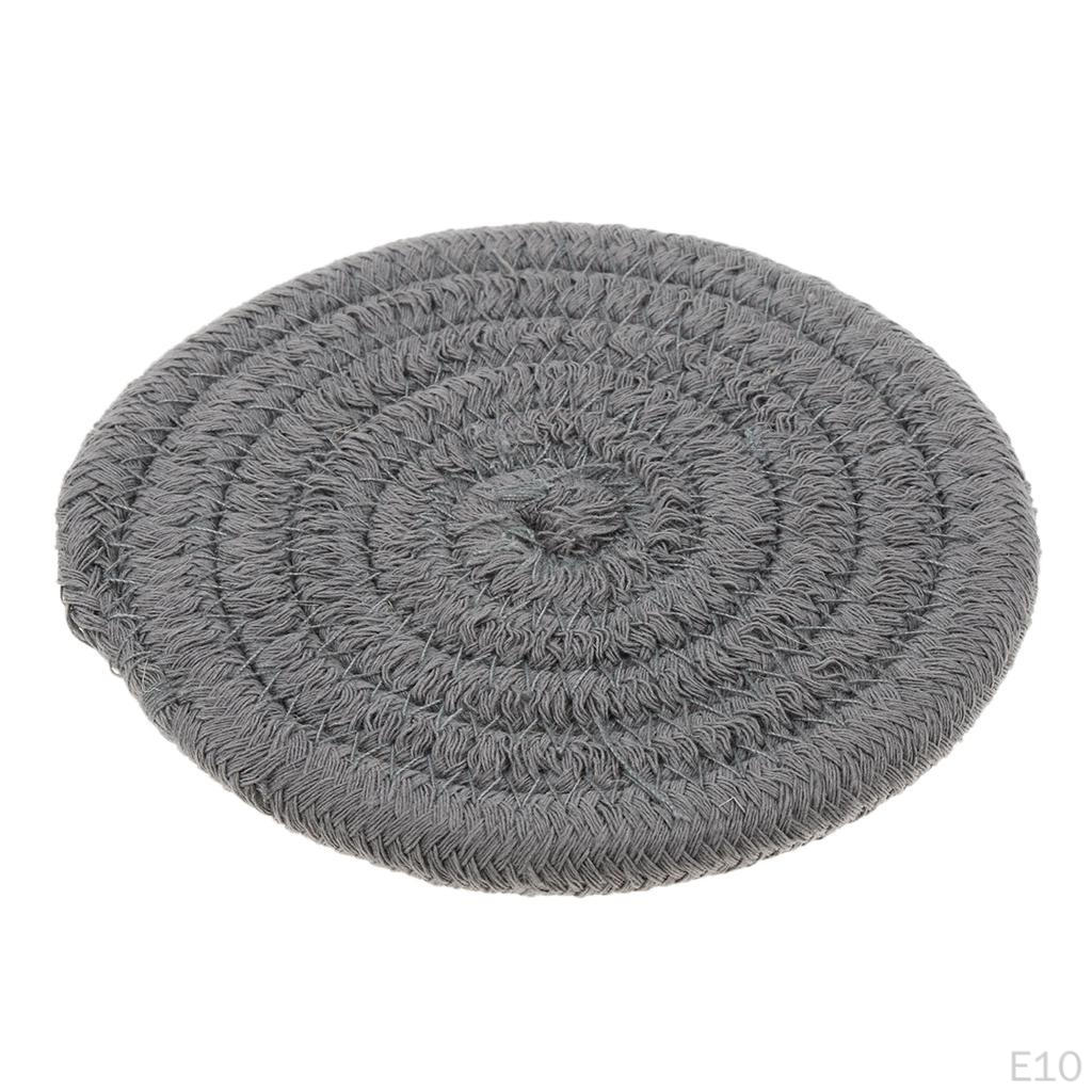 11cm 4.3 '' Table Mat Braided Cotton Round Rug Carpet Cut Kitchen Accessories