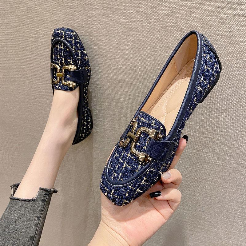 2025 Spring Autumn Shoes Women Flats Soft Fashion Brand Ladies Single Shoes Beige Black Blue Big Size 42
