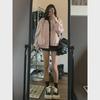 Hong Kong Style Pink Lapel Workwear Jacket for Women - Retro Spring/Autumn Design